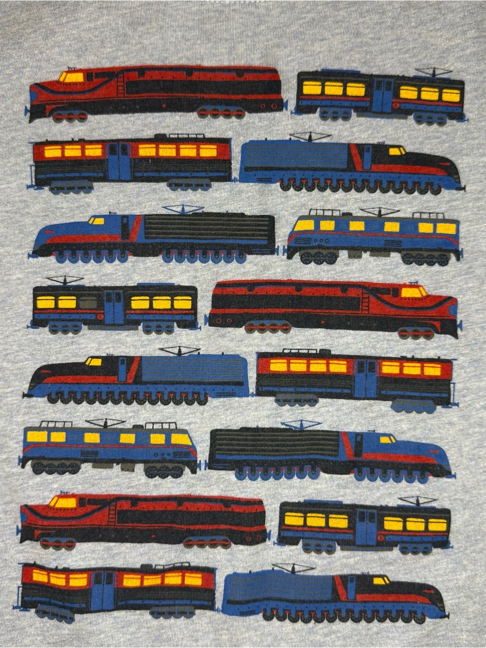 Hanna Andersson Train Graphic Blue Long Sleeve Shirt - Picture 4 of 6
